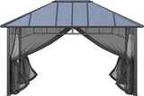 thumbnail of Cenador de Jardín 4x3 m Pabellón para Exterior con Techo de Policarbonato 4 Mosquiteras con Cremalleras y Estructura de Aluminio para Fiestas Eventos