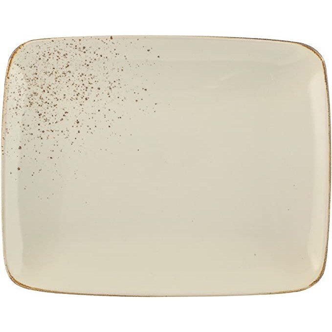 H&H Set 6 Piatti in Stoneware Reactive Ivory 29x23cm