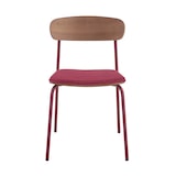 thumbnail of Lot de 2 chaises empilables en bois bordeaux