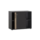 thumbnail of Möbelpartner Aktenschrank Raven | Large | HxBxT 84x100x41cm | 2 Fächern & 2 abschließbare Schiebetüren | Akustikpaneele Eiche/Schwarz von PROREGAL