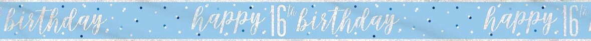 Banner blau & silber Zahl 16