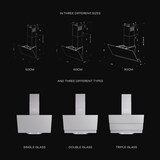 thumbnail of Wiggo WE-B943G(W) - Schuine Afzuigkap - 90cm - Wit Triple Glas