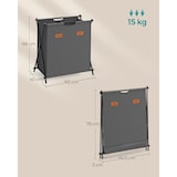 thumbnail of Helloshop26 - Wasmand 115 liter wassorteerder 2-delig opvouwbare X-vormige structuur kledingorganizer met aanpasbare labels 12_0006690