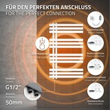 thumbnail of ECD Germany Elektrischer Badheizkörper Iron EM 600×1000 mm Weiß, Heizstab 600W, Design Paneelheizkörper Handtuchwärmer Handtuchtrockner Heizung