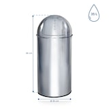 thumbnail of Abfallsammler / Mülleimer PUSH 35L chrom hjh OFFICE