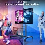 thumbnail of ONKRON Soporte TV con Ruedas y Altura Regulable para pantallas de 55 a 90", hasta 75 kg, VESA máx 800x600 mm, TS1871-B Negro