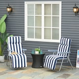 thumbnail of Outsunny 2 tumbonas plegables tumbonas de jardín de acero con cojín acolchado respaldo ajustable en 5 posiciones y reposapiés 60x75x66-102 cm