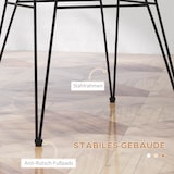 thumbnail of Esszimmerstuhl 2er Set 56x60x79 cm Natur+Schwarz mit Polyrattan Sitzschale Armlehnen Stahlbeinen rutschfesten Fußkappen ergonomisch