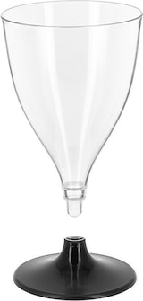 thumbnail of MONOUSO - Mehrweg Durable Weinglas aus PS Fuß Anthrazit 200ml 2-Teilig (6 Stück)