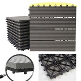 thumbnail of WPC Bodenfliese Rhone, Holzoptik Balkon/Terrasse, 11x je 30x30cm = 1qm ~ Premium, grau linear