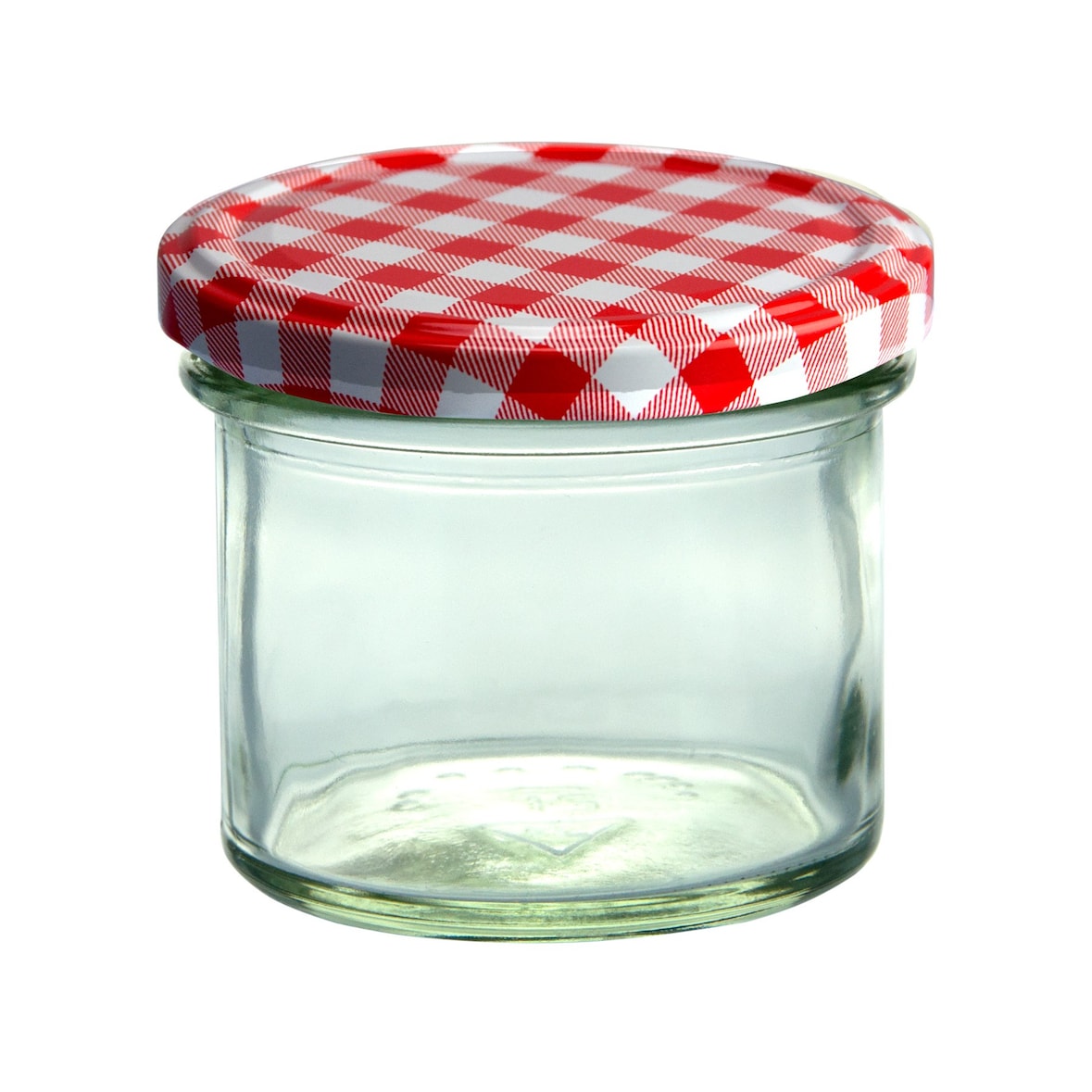 100er Set Sturzglas 125 ml Marmeladenglas Einmachglas Einweckglas To 66 rot karierter Deckel incl. Diamant-Zucker Gelierzauber Rezeptheft