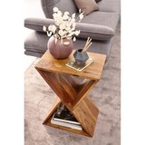 thumbnail of Extravaganter Beistelltisch aus Sheeshamholz, X-förmige Konstruktion, 2 Ablagen. 43x30x60 cm | Kadima Design