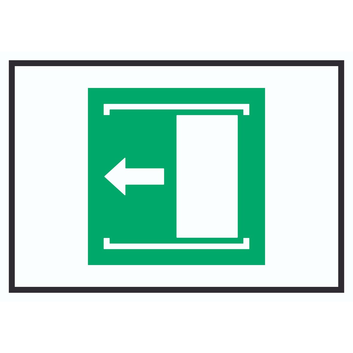 Schiebetür öffnet nach links Symbol A4 (210x297mm) Schild