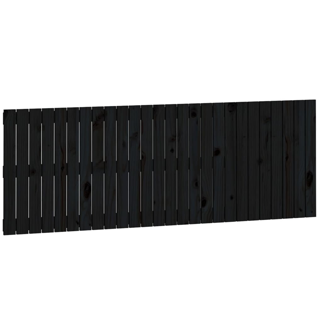 Décoshop26 - Tête de lit accessoire couchage chambre à coucher meuble murale 166 x 3 x 60 cm bois massif noir TDL0202522