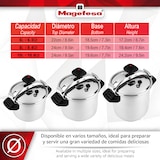 thumbnail of Magefesa Inoxtar - Olla Express Tradicional de 6L, Acero Inoxidable 18/10, Inducción, Cocina Sana, Pomo Rotatorio, Fondo Termo-Difusor de 5 Capas