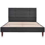 thumbnail of Polsterbett 140x200 mit Lattenrost und gepolstertem Kopfteil, Leinenstoff, Stauraum, Grau, für modernes Schlafzimmer Design