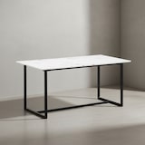 thumbnail of Esszimmertisch 120x60x76 cm Küchentisch Weiß in Marmor-Optik Modern, Esstisch Klein, Speisetisch Rechteckig, Tisch Esszimmer mit