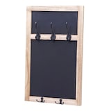 thumbnail of Wandgarderobe HWC-C51, Garderobe Kreidetafel Wandtafel, 5 Haken 55x34cm ~ naturbraun