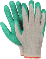 thumbnail of 20 Paar Arbeitshandschuhe Montagehandschuhe Baumwolle Latex Größe L-9 grün