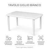 thumbnail of Tavolo in Plastica Rettangolare Bianco Cucina Soggiorno 140x85x75cm
