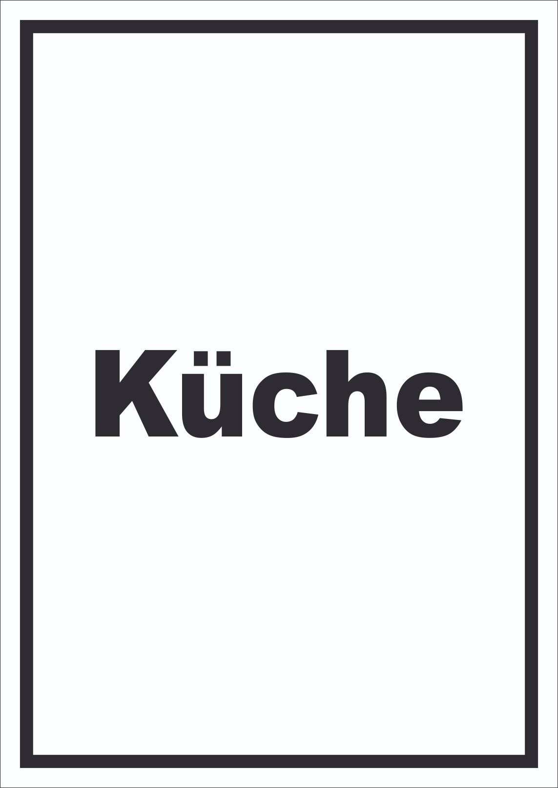 Küche Schild mit Text Kitchen cucina hochkant A6 (105x148mm)