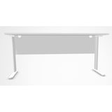 thumbnail of BURONOMIC bureau Essentiel plan droit L 160 x P 80 cm avec obturateurs et voile de fond, pieds métal L Blanc, plateau Blanc