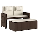thumbnail of vidaXL Gartenbank Verstellbar mit Kissen Braun Poly Rattan