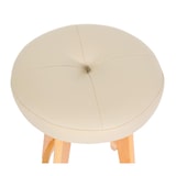 thumbnail of Barhocker Navan, Barstuhl Tresenhocker, Holz Kunstleder drehbar ~ creme, helle Beine