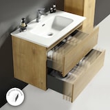 thumbnail of Alpenberger Badmöbel Set mit Hochschrank und Badspiegel Rund | Waschtisch mit Unterschrank Badezimmermöbel | Waschbecken mit Waschbeckenunterschrank