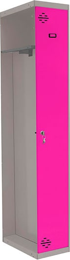 Metallschrank 1 Tür ANBAUMODUL Zerlegt und mit Inneneinteilung GRAU/ROSE 1800x500x500 mm (Höhe x Länge x Breite)
