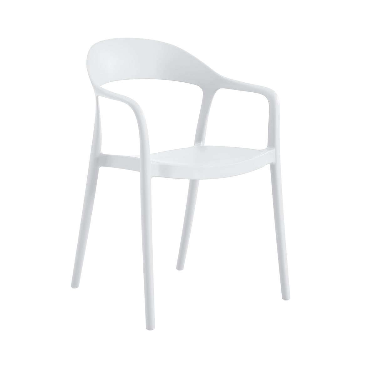 METRO PROFESSIONAL Cadeira de exterior empilhável Laveria, com braços, plástico, branco