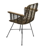 thumbnail of Esszimmerstuhl HWC-M29, Küchenstuhl Korbstuhl Rattansessel Rattanstuhl Stuhl mit Armlehnen, Kubu Rattan Holz Metall