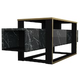 thumbnail of Dmora Fernsehschrank Dgiacint, Ständer für Wohnzimmerfernseher, Niedriges Wohnzimmer-Sideboard, TV-Ständerbasis, 160x46h50 cm, Schwarz und Gold