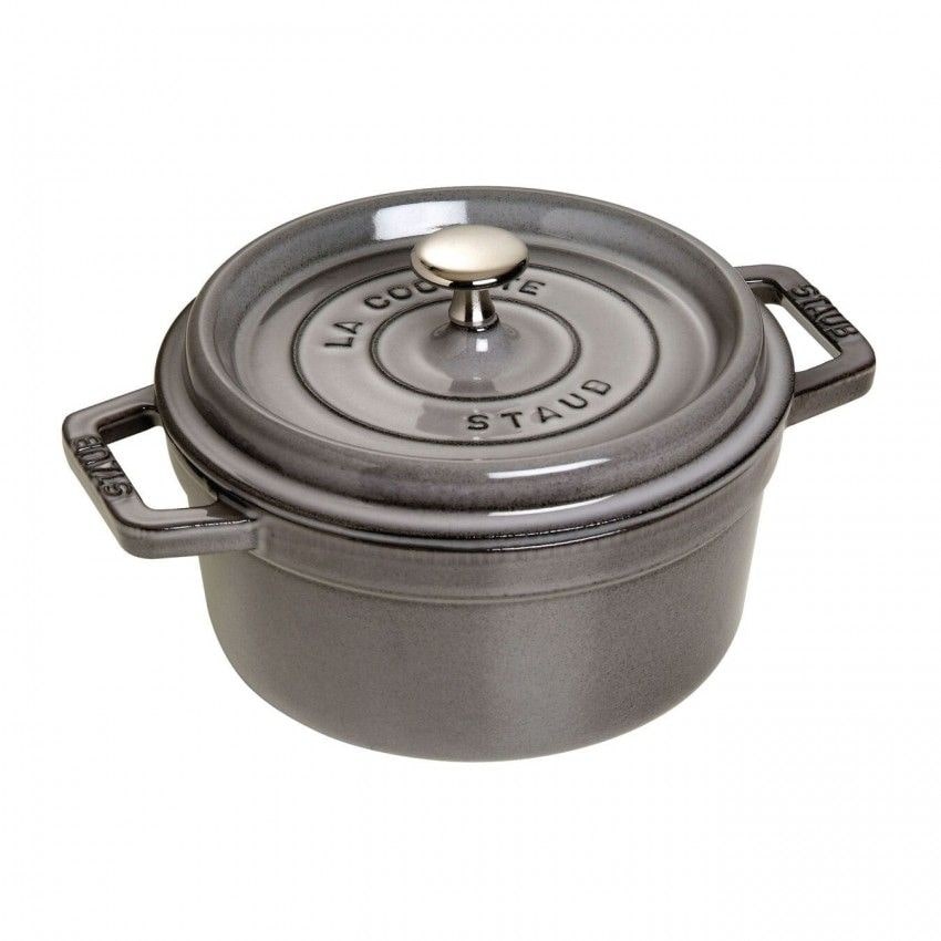 Cocotte Redonda Staub De 20 Cm, 2.2 L, Color Gris Grafito