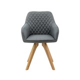 thumbnail of SalesFever Essgruppe 5-tlg. | 160 x 90 cm | Tischplatte weiß + Gestell Eiche | 4x Stuhl Textil grau + Beine Eiche