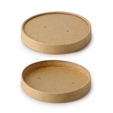 thumbnail of BIOZOYG Pappdeckel Suppenbecher 25 Stück Ø 95 mm Braun  Suppenterrine mit Deckel Beschichtet Einweg  Kartondeckel Membrandeckel mit Luftlöchern