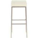 thumbnail of Conjunto de 2 bancos de bar Montreal 80 em imitação de pele aço inoxidável/creme