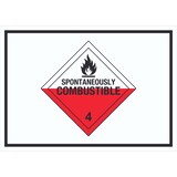 thumbnail of Schild Selbstentzündliche Stoffe Symbol Spotaneously Combustible A0 (841x1189mm)