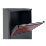 thumbnail of Cassetta per pacchi HWC-G80, cassetta per pacchi Cassetta per pacchi a stelo per pacchi formato XL ~ zincata effetto legno antracite marrone scuro