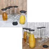 thumbnail of 6x MIA MISURA Wein-Karaffe mit Deckel schwarz 0,5L & 1L geeicht Glas-Krug Saft