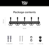 thumbnail of TOJ Living Wandkapstok – 15 haken – 45 cm – RVS – Mat zwart – Muurkapstok