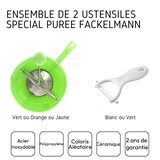 thumbnail of Ensemble de 2 ustensiles spécial purée avec éplucheur et moulin à légumes Fackelmann