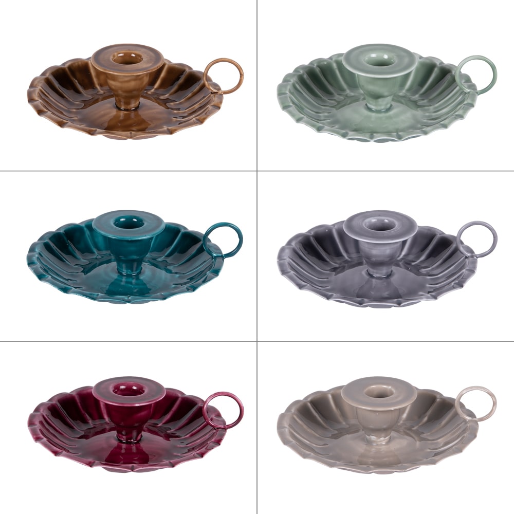 Bougeoir poignée 18 cm Mandala Bohème (1 modèle aléatoire  -  Multicolore Rond Métal Table Passion 18.00x18.00 cm