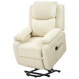 thumbnail of HOMCOM Poltrona Alzapersona con Poggiapiedi e Telecomando Bianco Crema