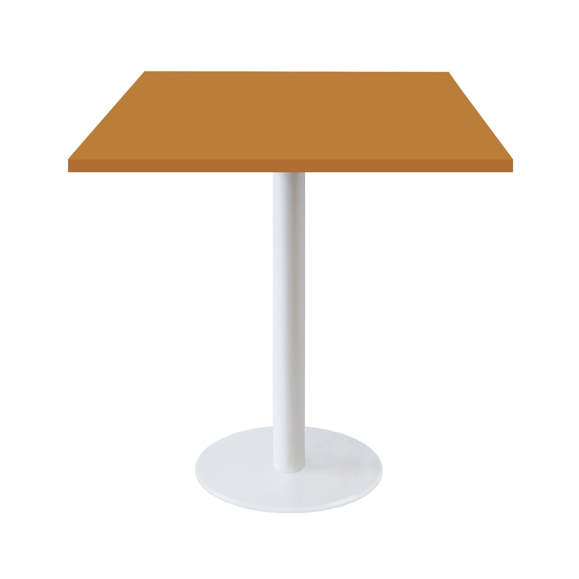 Restootab - Table Rome pied blanc 70x70cm ocre maggese