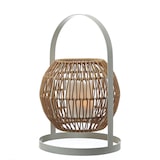 thumbnail of LED Solar Laterne mit Kerze Boho Rattan Korboptik Terassenleuchte 37cm