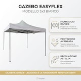 thumbnail of HEMAX, Gazebo Pieghevole EasyFlex Impermeabile Bianco Giardino Mercato 3x3m