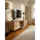thumbnail of Lowboard Eiche-Dekor 150x55x40 cm Design TV-Kommode Modern, TV-Schrank Hoch, Fernsehtisch Fernsehschrank mit Tür & Schubladen, Fernsehkommode