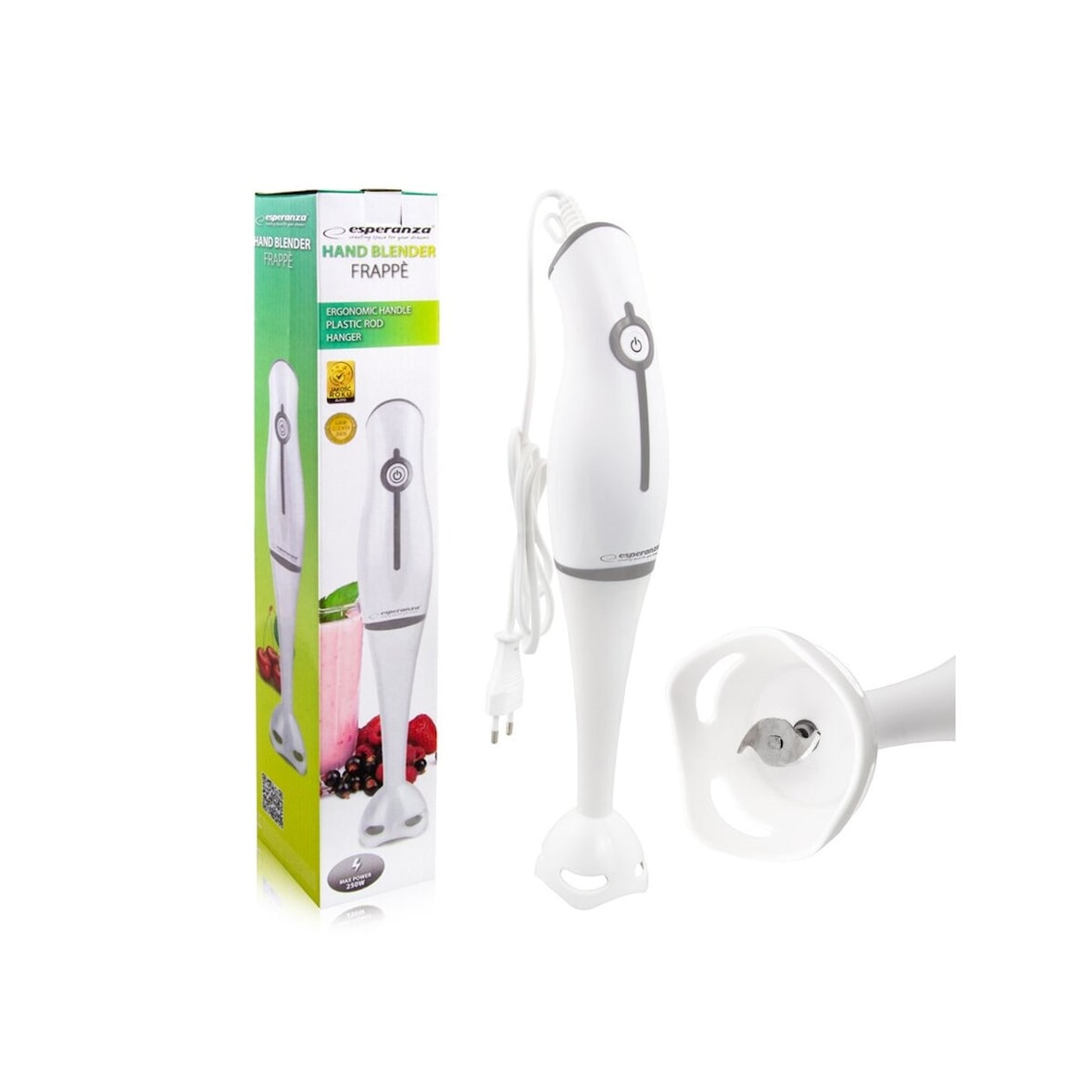 Esperanza Frappé Stabmixer mit Edelstahlmesser