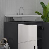 thumbnail of Waschbeckenunterschrank 60x30x60 mit verstellbaren Regalen, U-förmig, Spritzwasserschutz, Spanholz, Stauraum, Grau